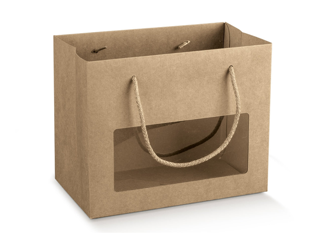Shopper box avana con finestra in trasparente 24x14x19,5cm