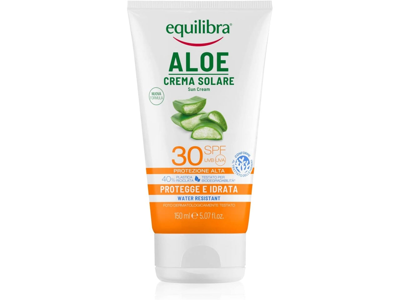Equilibra aloe crema solare spf30 protegge e idrata resistente all'acqua