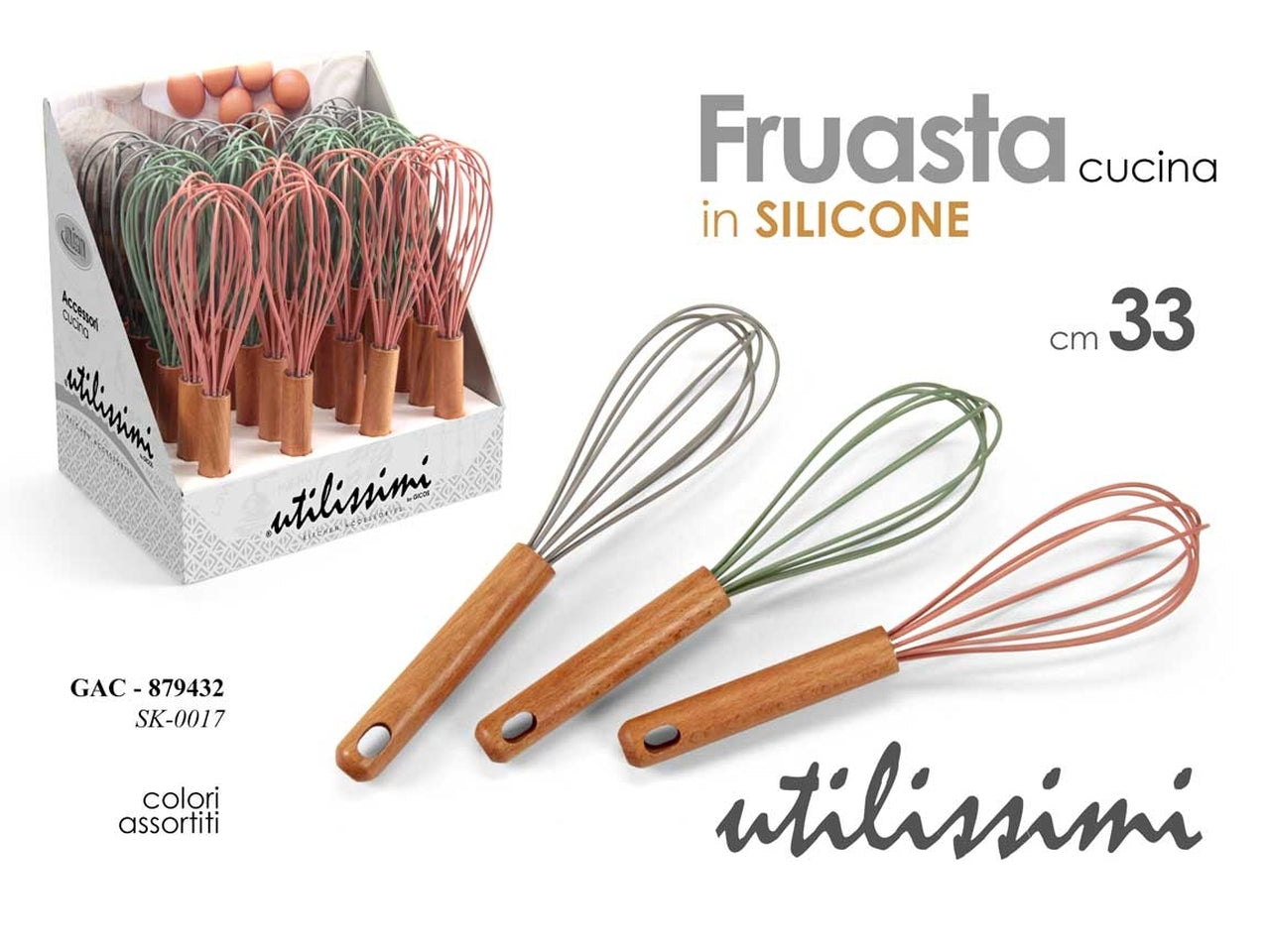 Linea silicone Frusta da cucina 33cm assortita