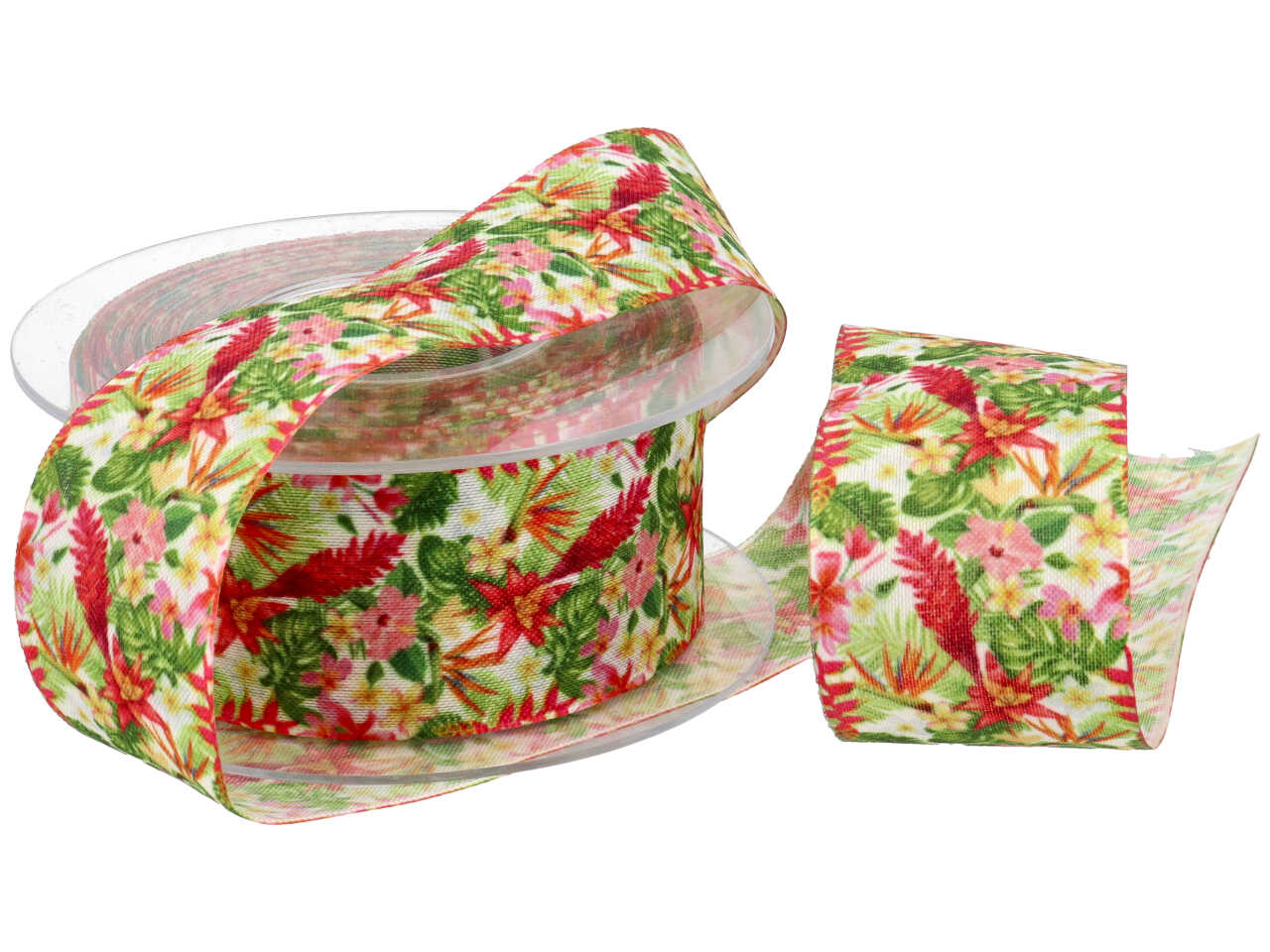 Nastro henry tropical flowers 40mmx15mt bianco
