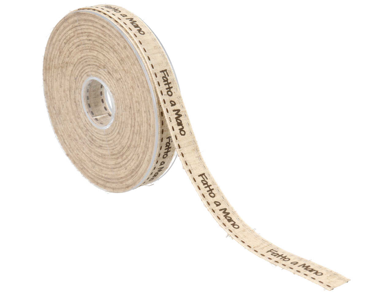 Nastro fatto a mano in lino 15mmx20mt panna