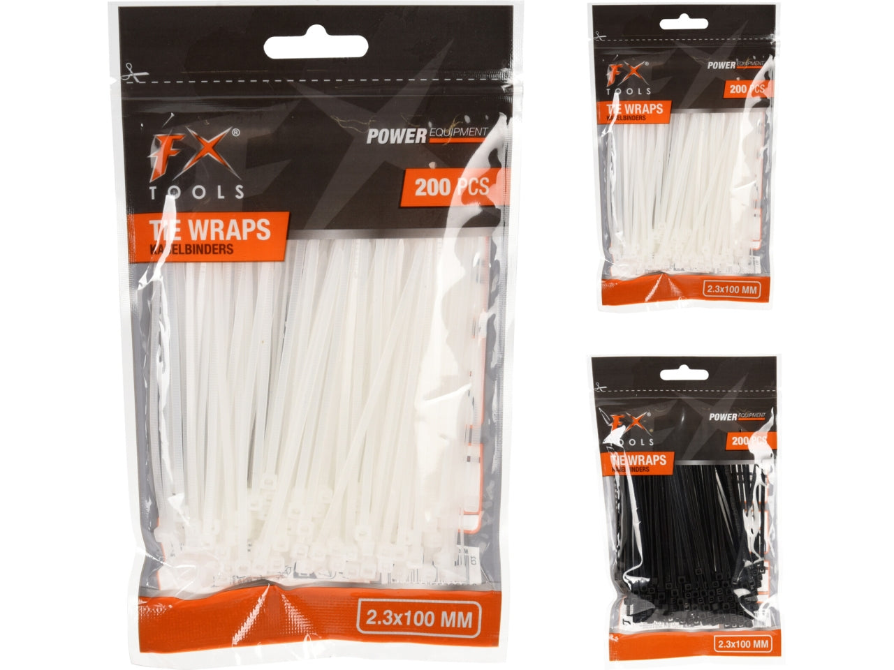 Fascette 100mm set da 200 fascette in 2 assortimenti