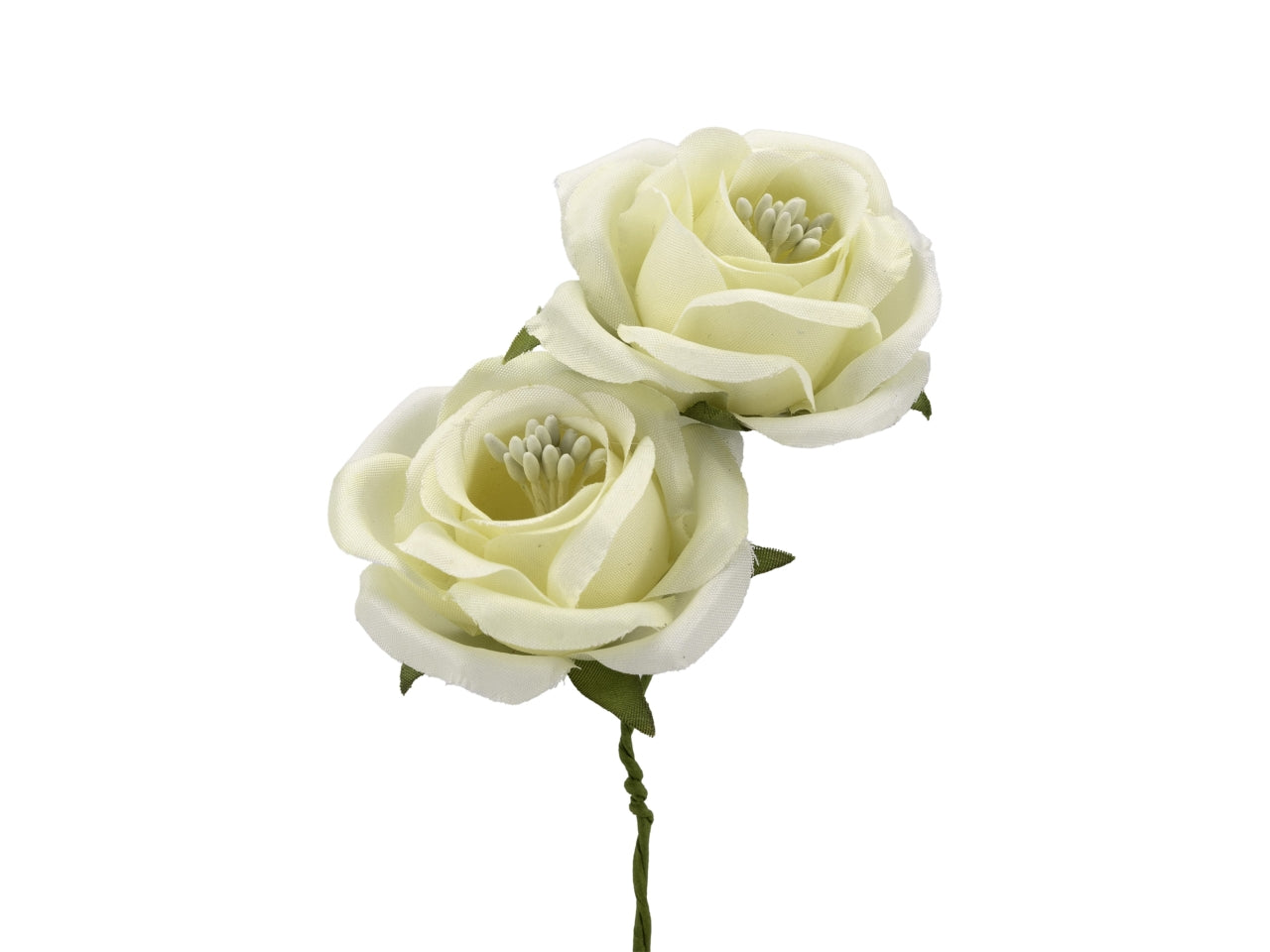 Confezione di 24 rose con pistilli d.5cm color panna