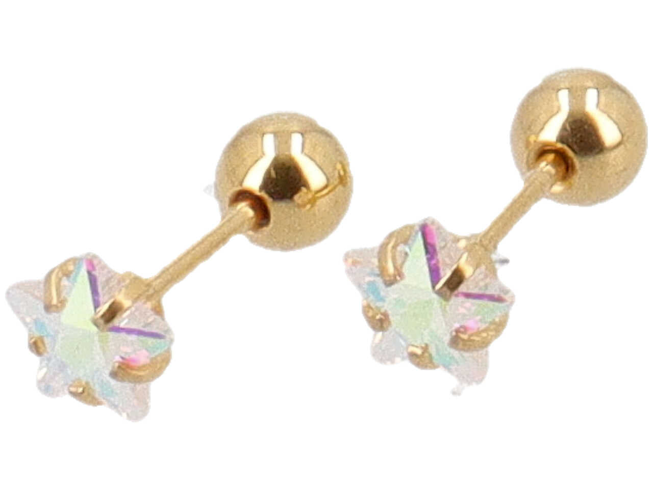 Orecchino piercing stella crystal oro