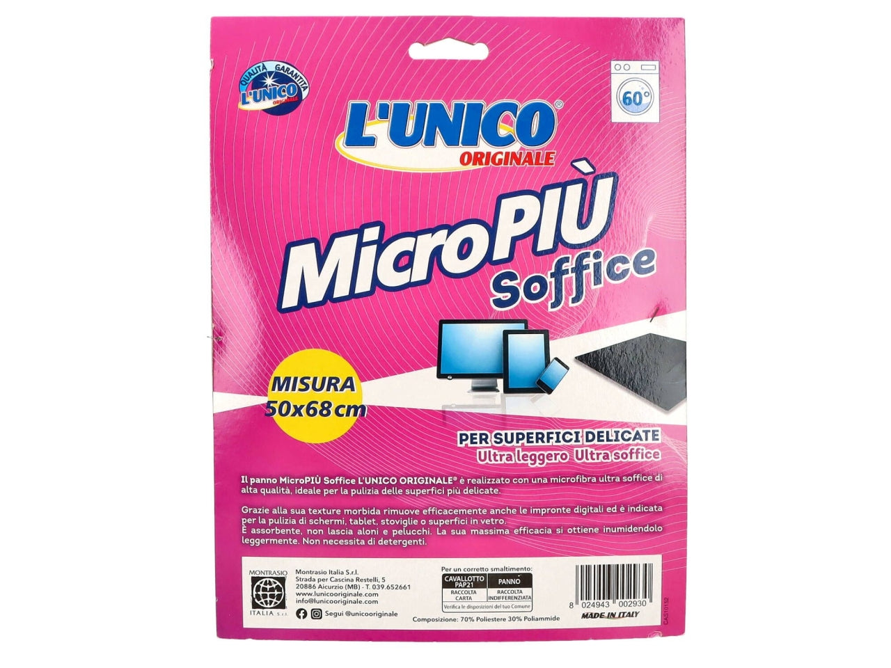 Panno in microfibra micropiÃº soffice 50x68cm