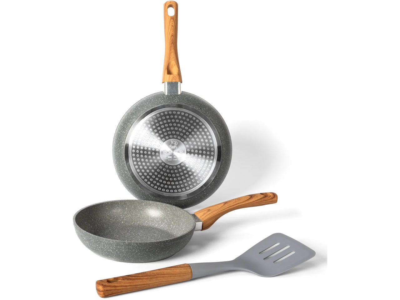 Set 2 padelle woodline 20/24cm con spatola