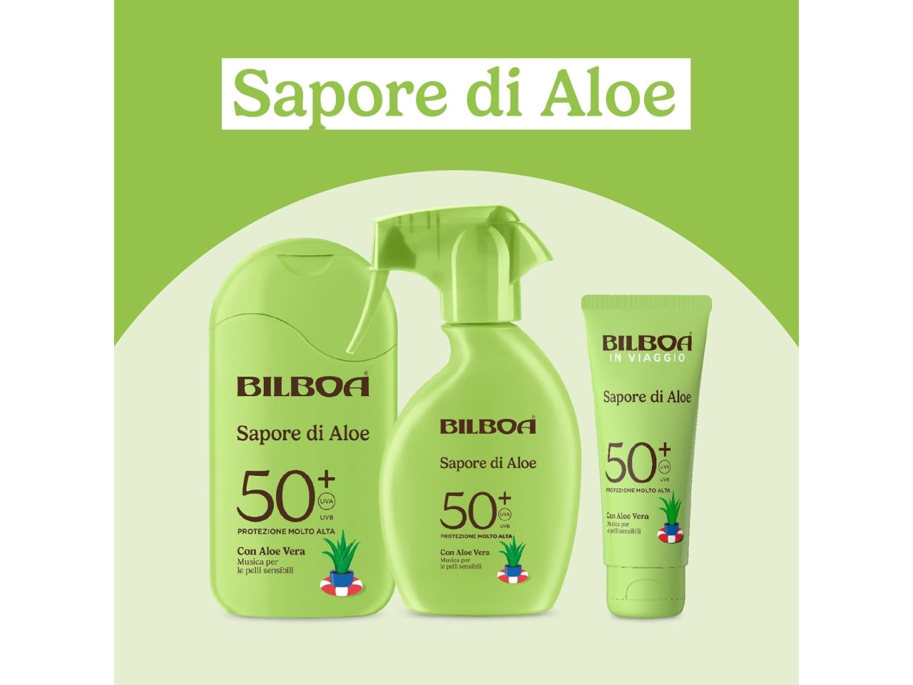 Bilboa sapore di aloe latte spf50+ con aloe vera