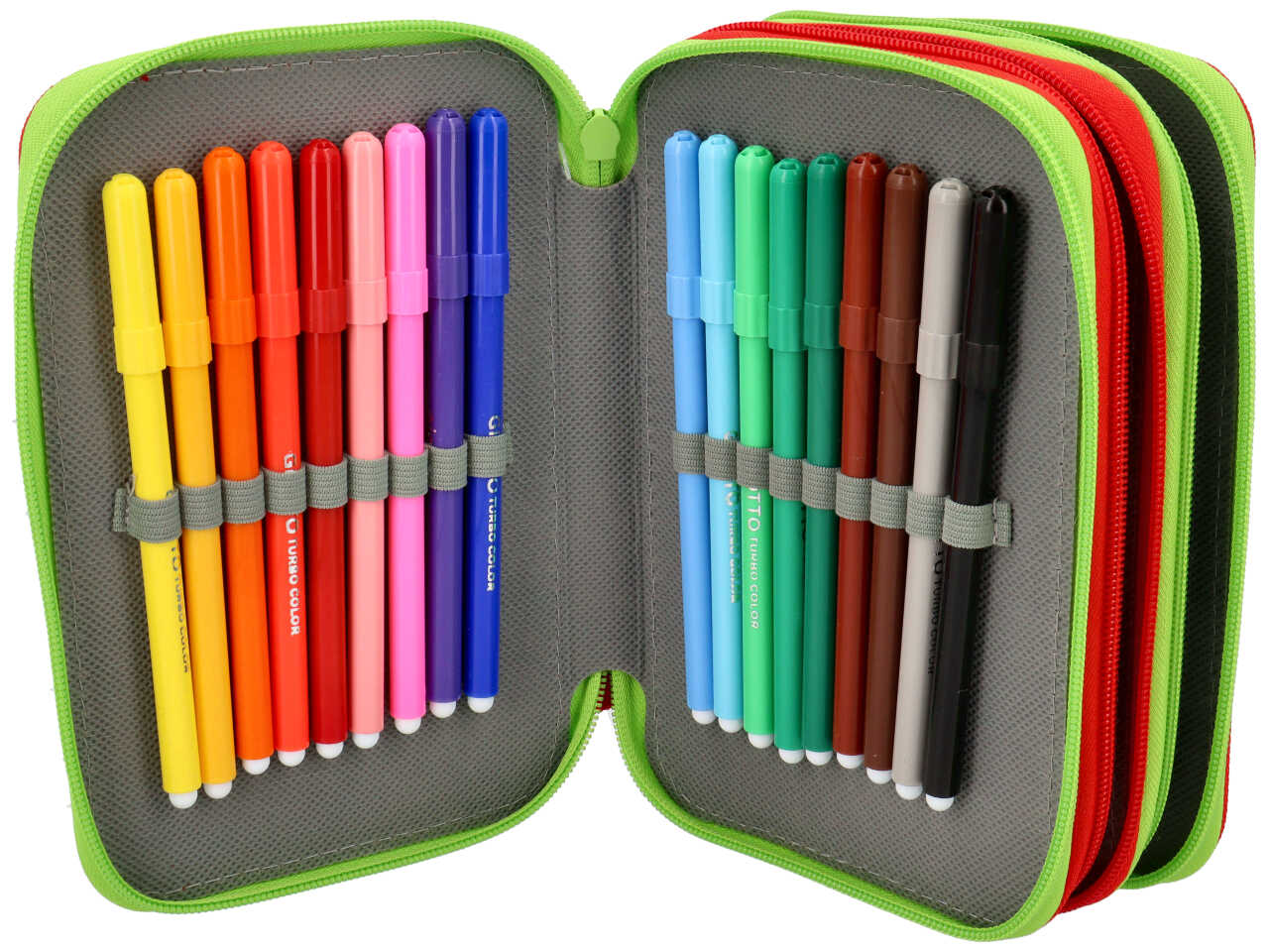 Astuccio 3zip fantasy con 12 pastelli e 18 pennarelli