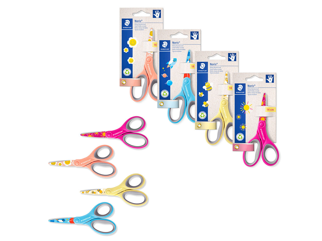 Forbici noris con punte arrotondate e lama decorata 14cm