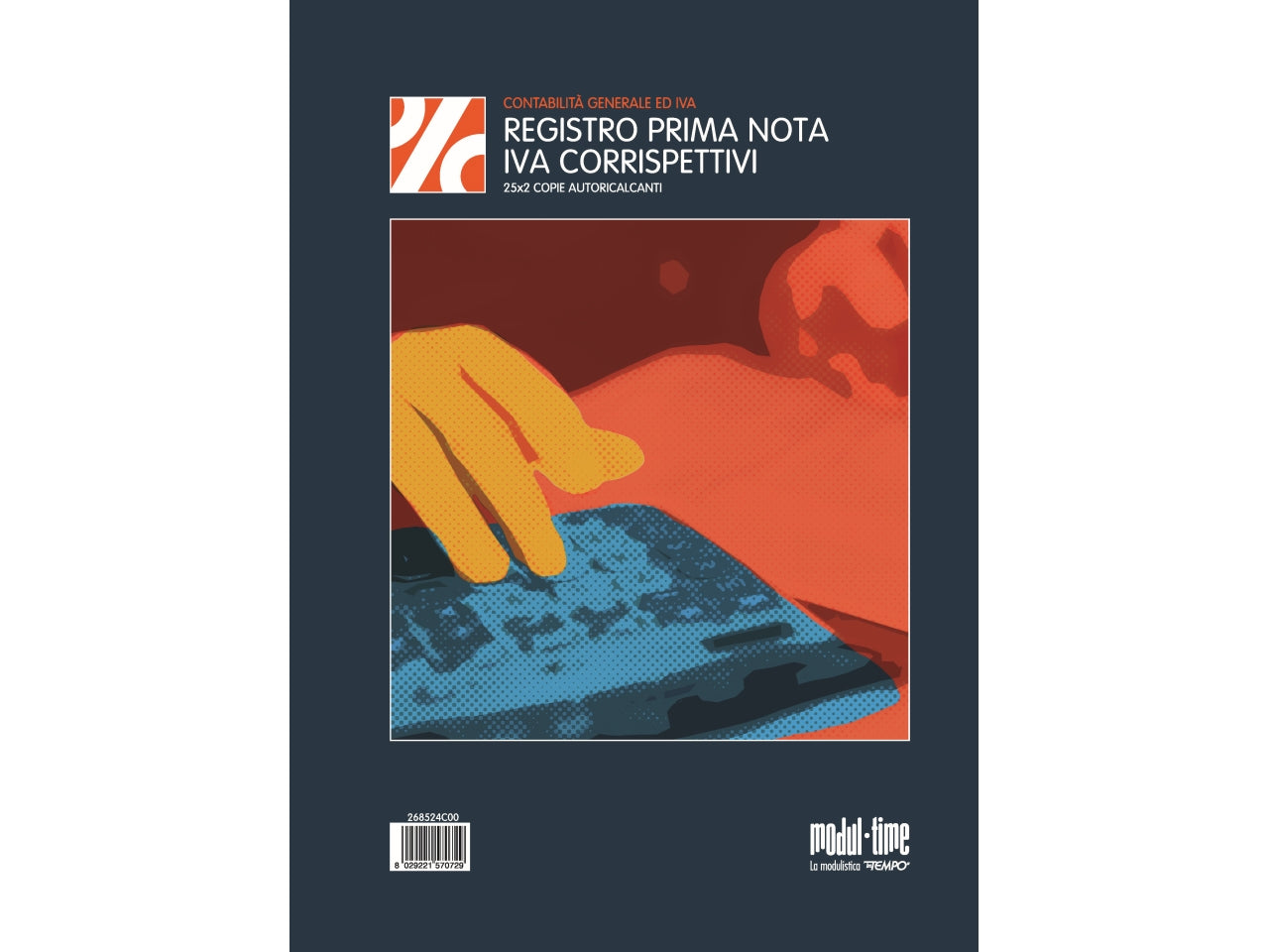 Registro prima nota iva corrispettivi 25x2 copie autoricalcante 29,7x21cm