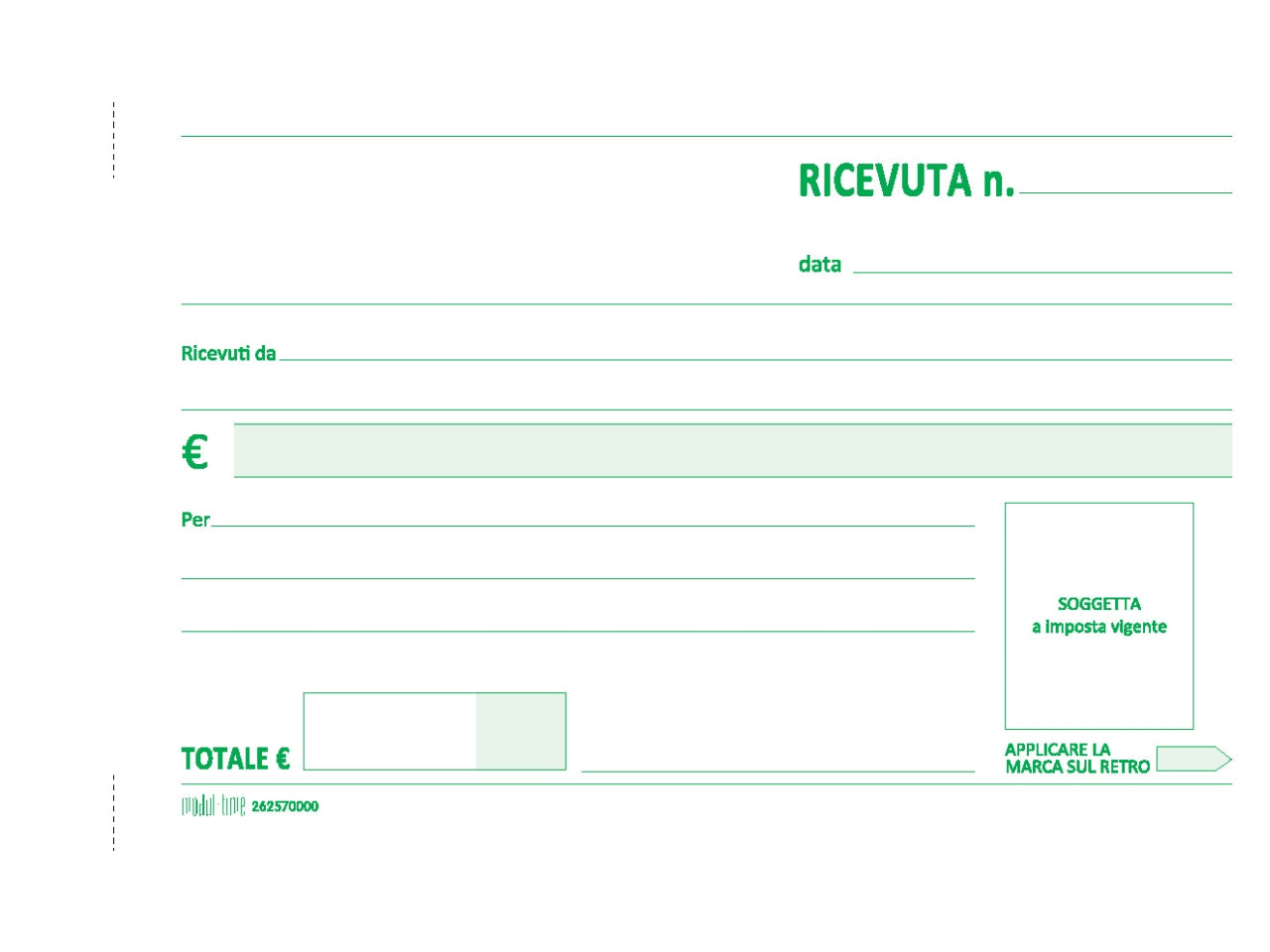 Ricevuta generica 50x2 copie autoricalcante 9,9x17cm