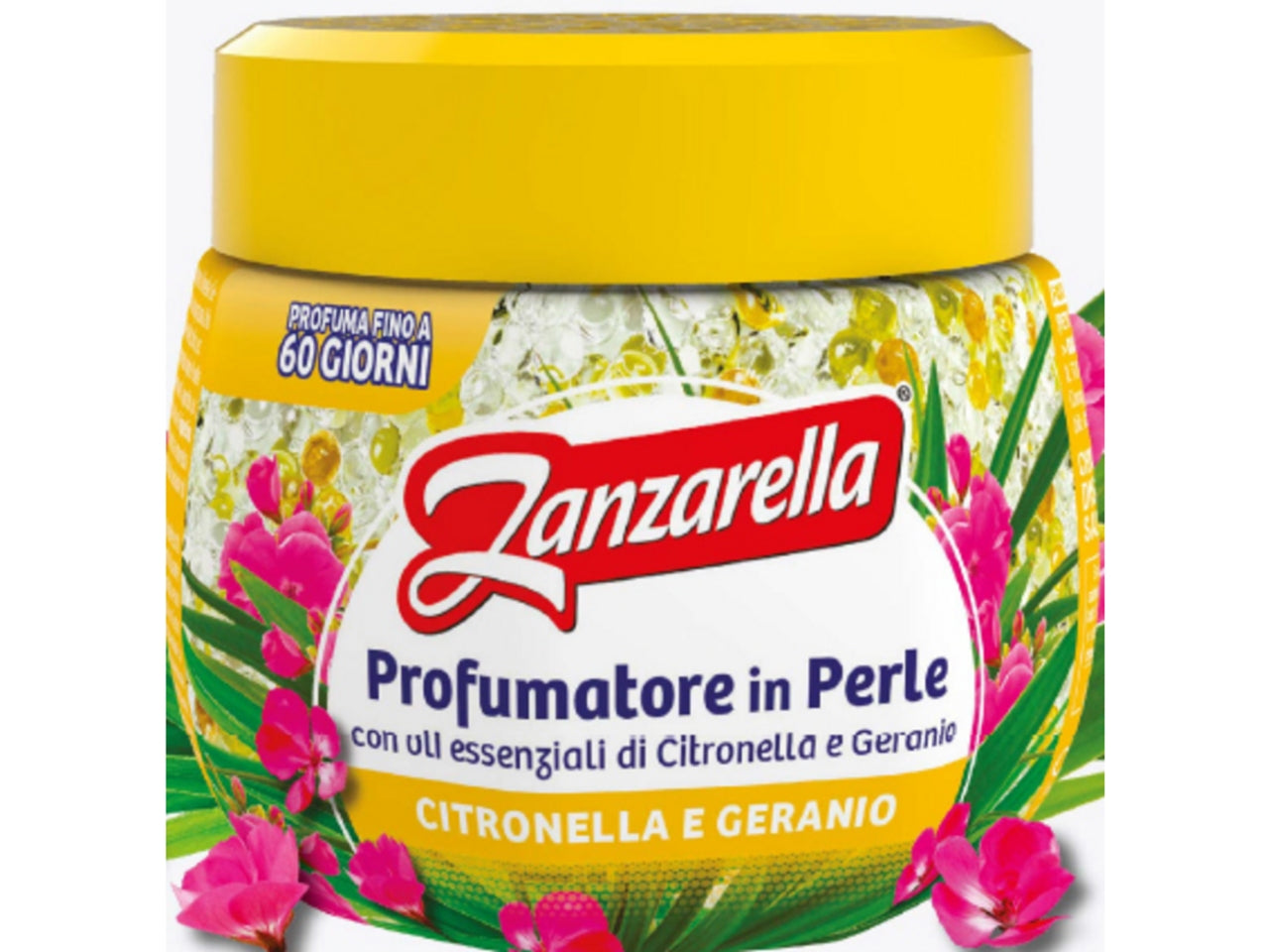 Zanzarella antizanzara in perle con essenza sgradita dalle zanzare alla citronella e geraneo