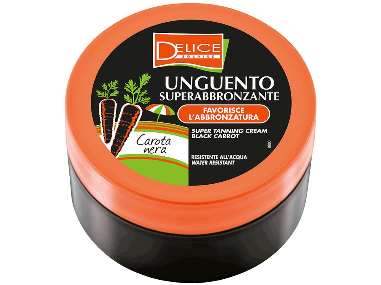 Delice solaire unguento super abbronzante carota nera vaso 150ml