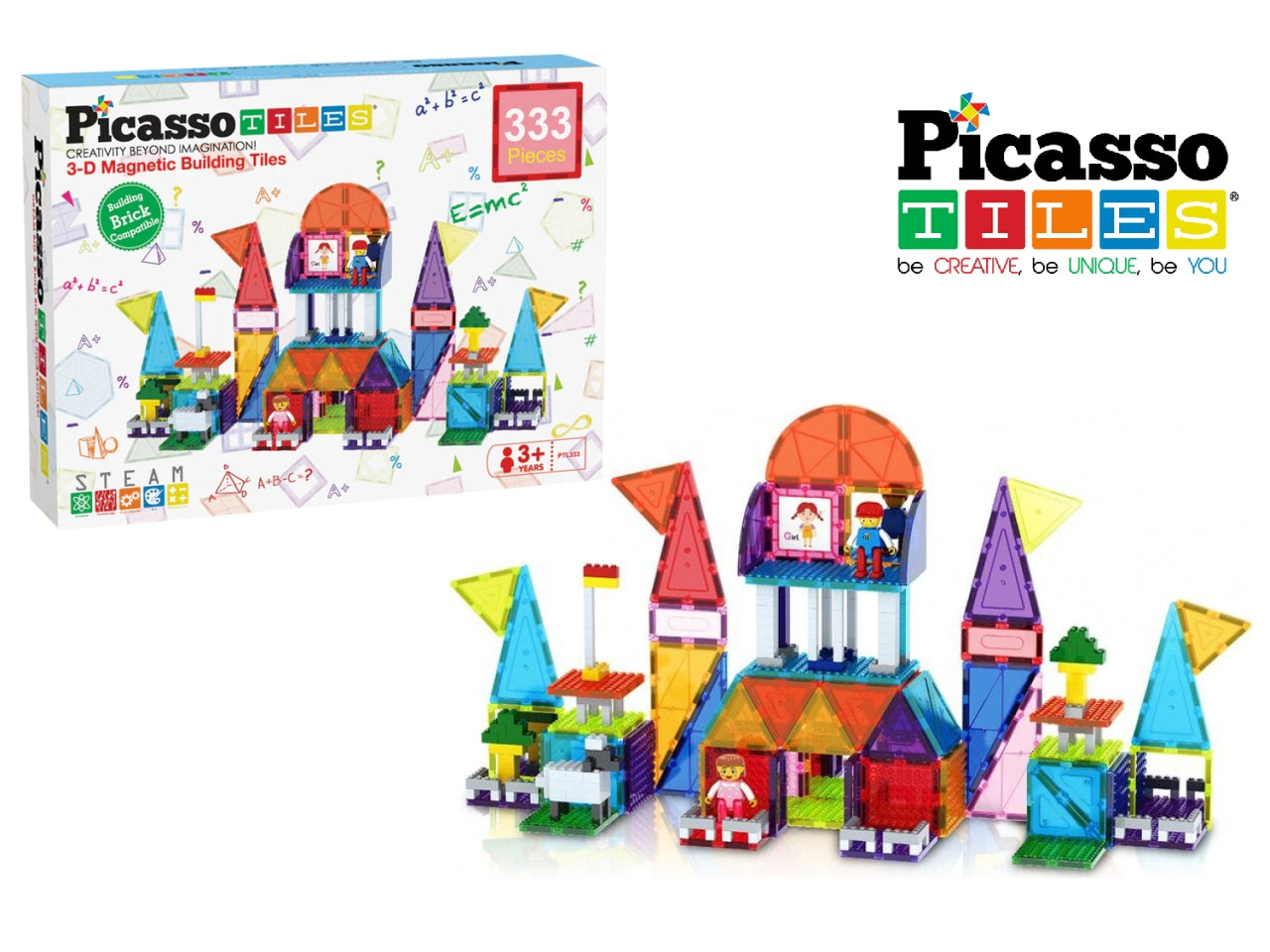 Magnetic costruzioni con personaggi scatola 333 pezzi