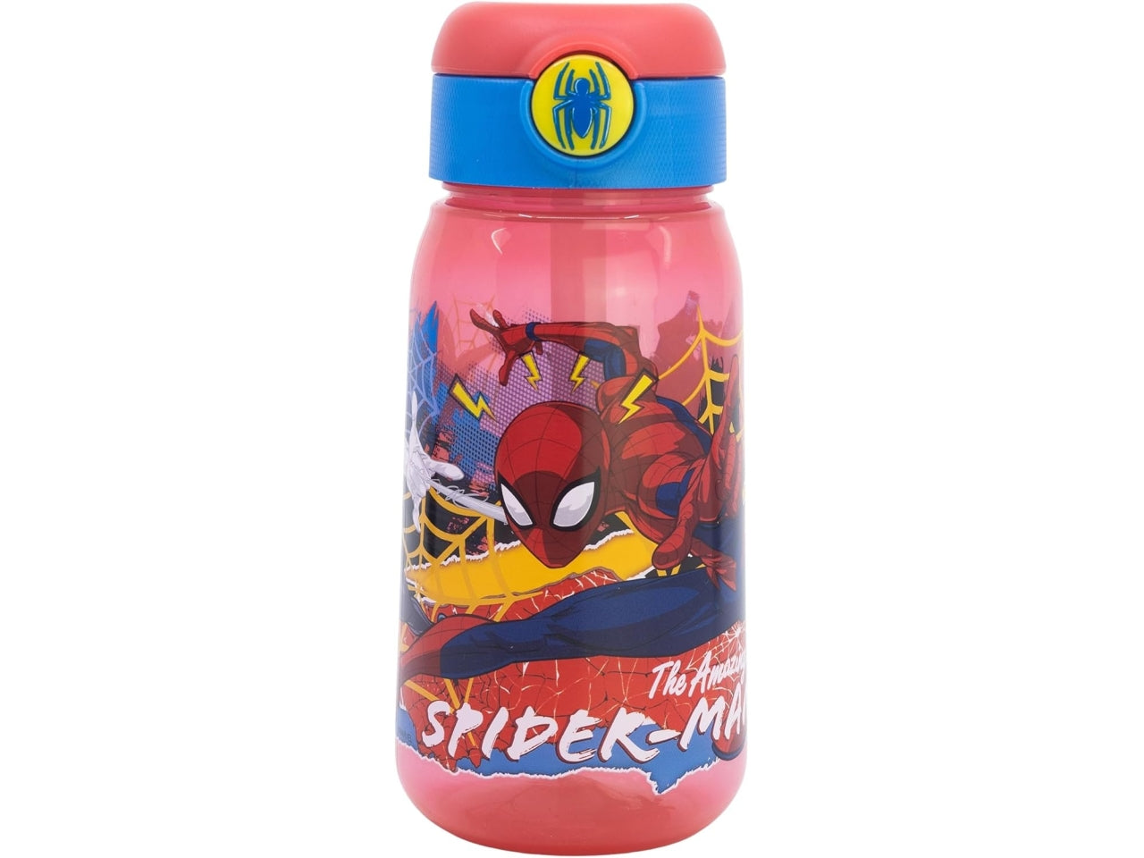 Spiderman borraccia con cannuccia pop up 510ml