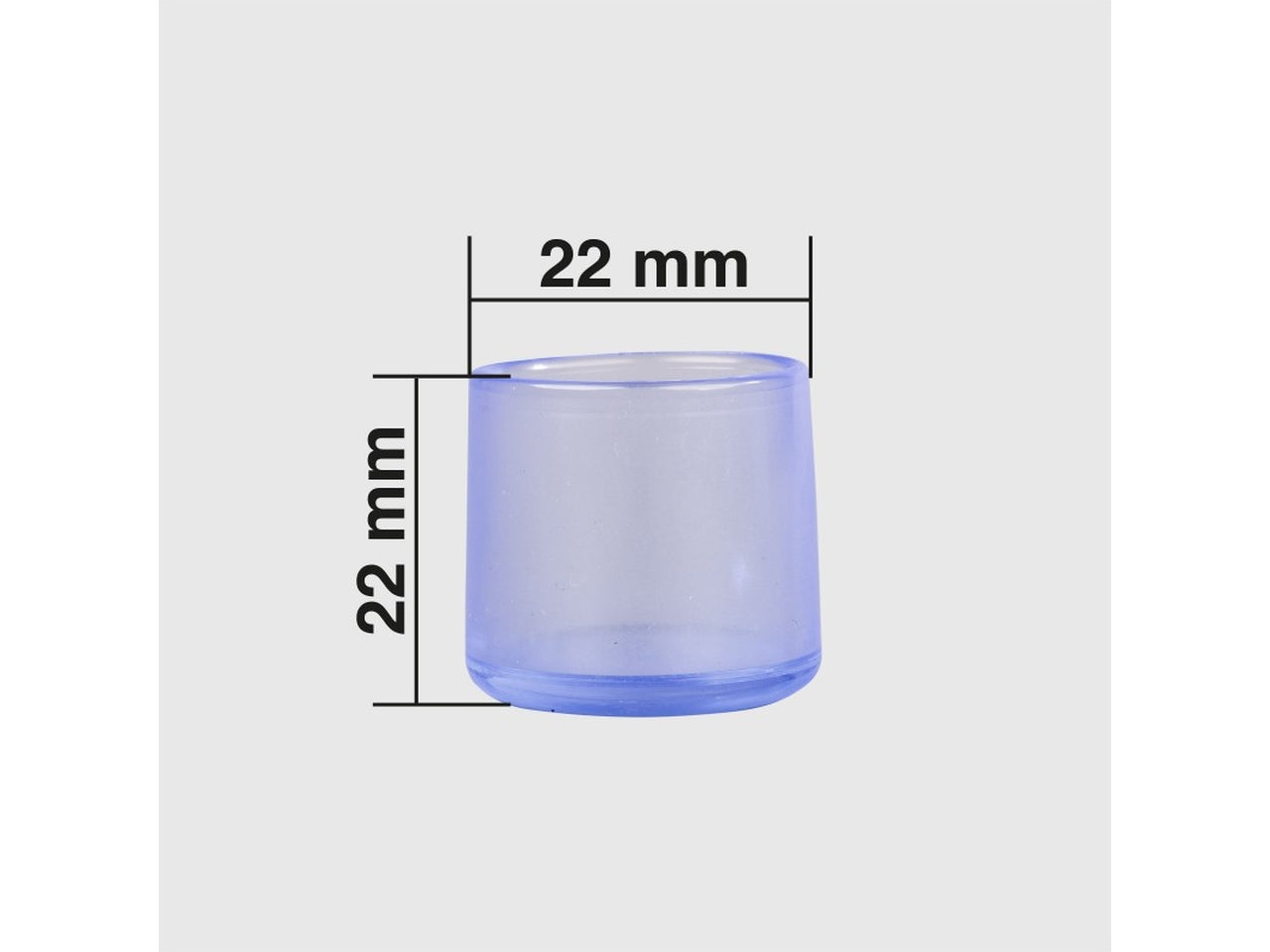 Piedini trasparenti in pvc per sedie set da 4 piedini d.22mm