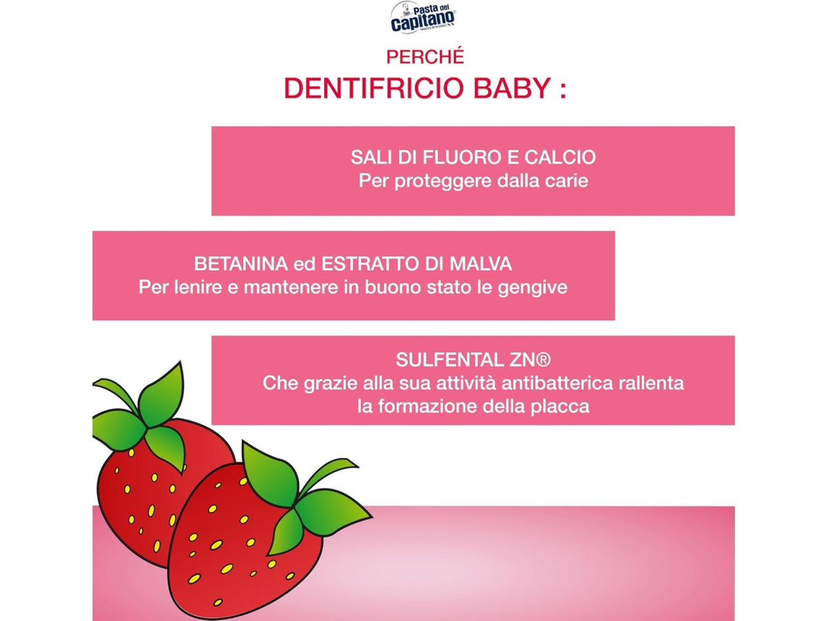 Pasta del capitano dentifricio per bambini alla fragola 75ml $
