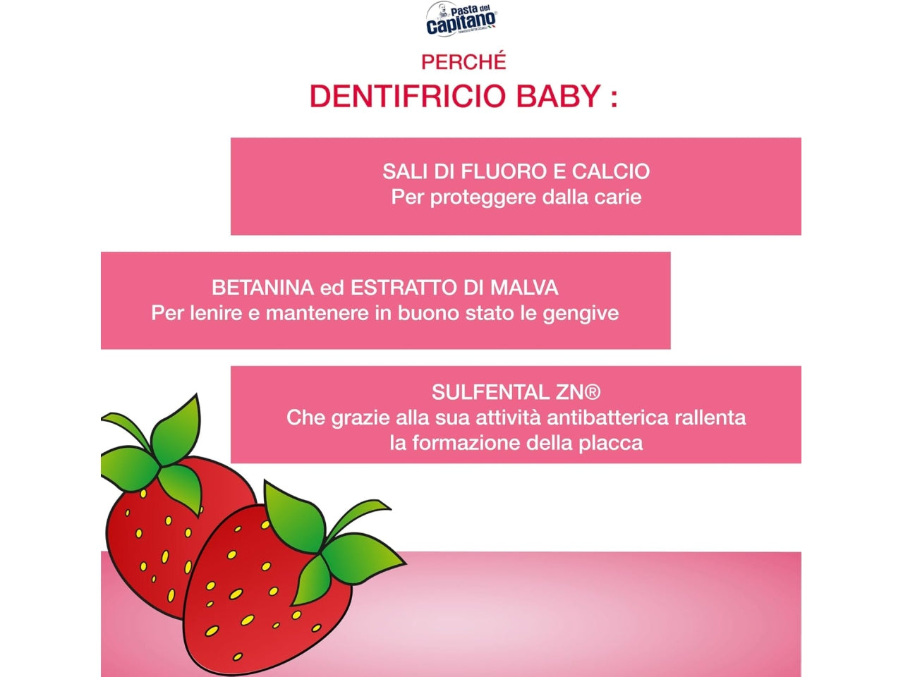 Pasta del capitano dentifricio per bambini alla fragola 75ml $