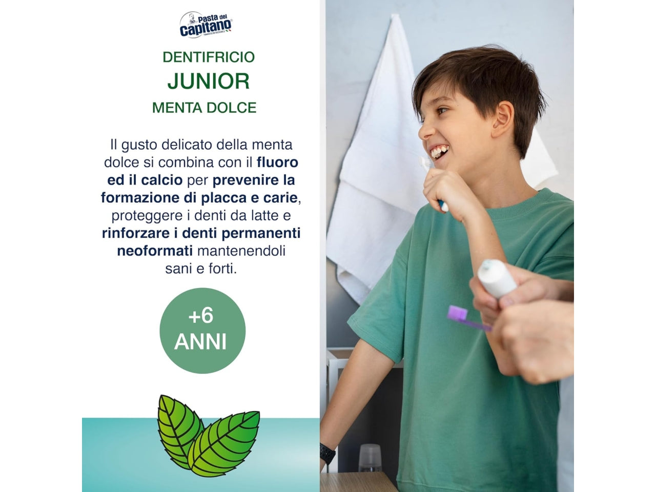 Pasta del capitano dentifricio 75ml junior menta dolce $