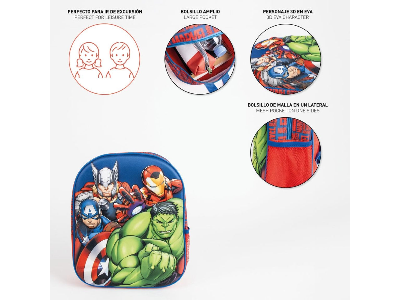 Zaino per bambini 3D Avengers