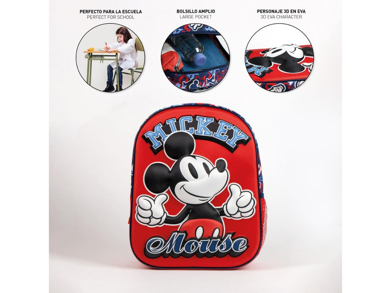 Zaino per bambini 3D con personaggio Mickey
