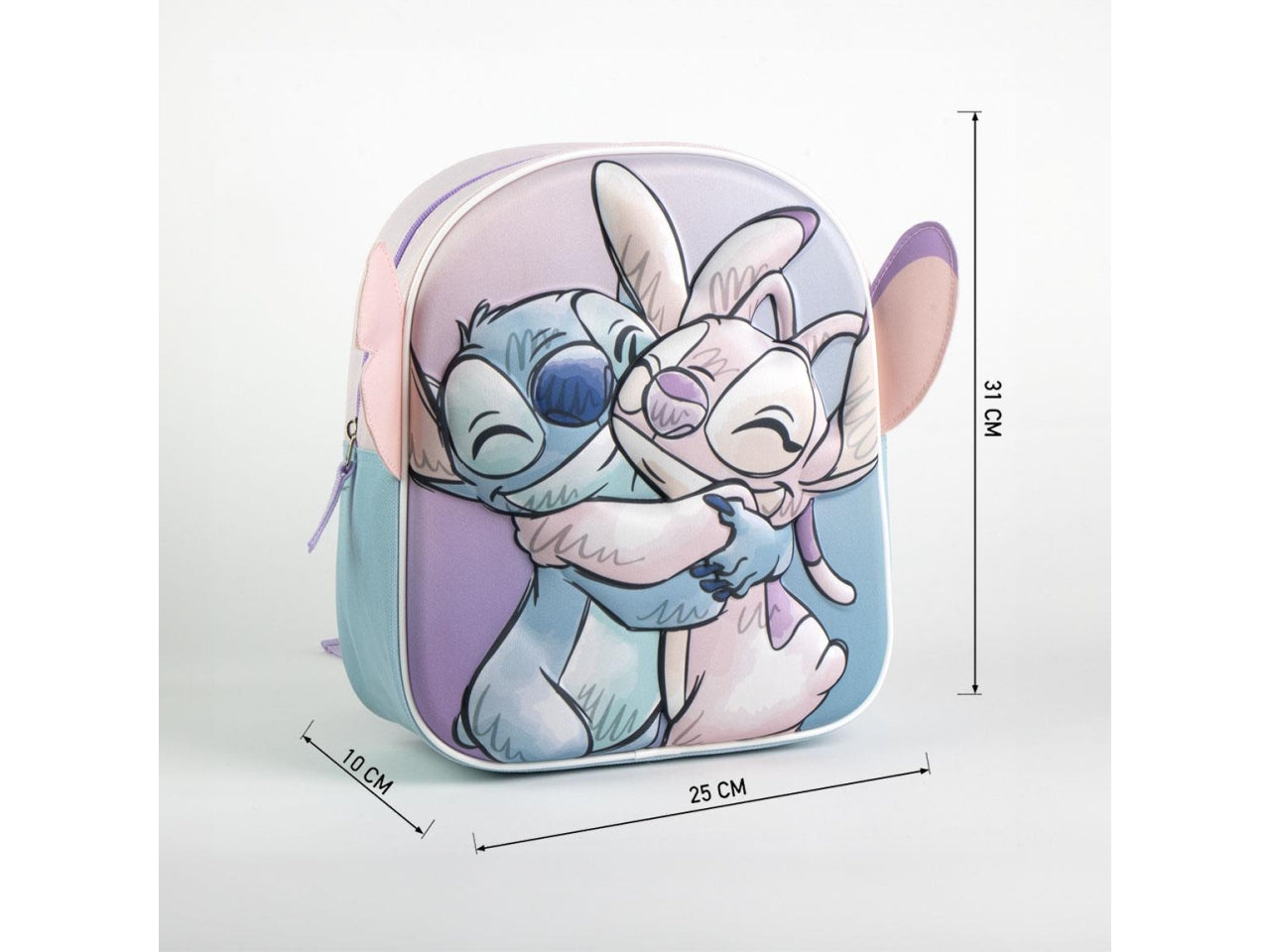 Zaino bambini con personaggio Stitch con applicatios