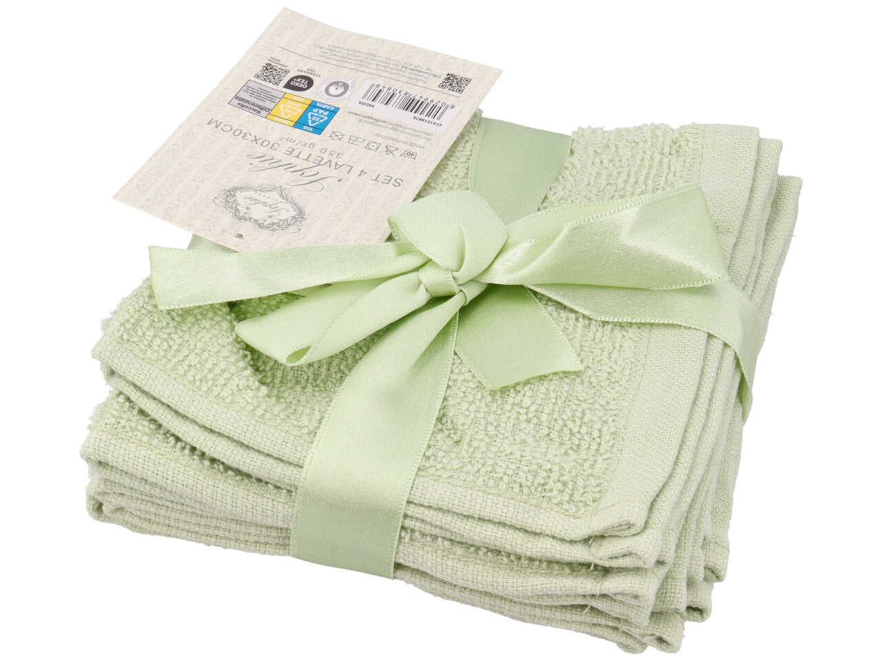 Sophie set 4 lavette 30x30cm salvia