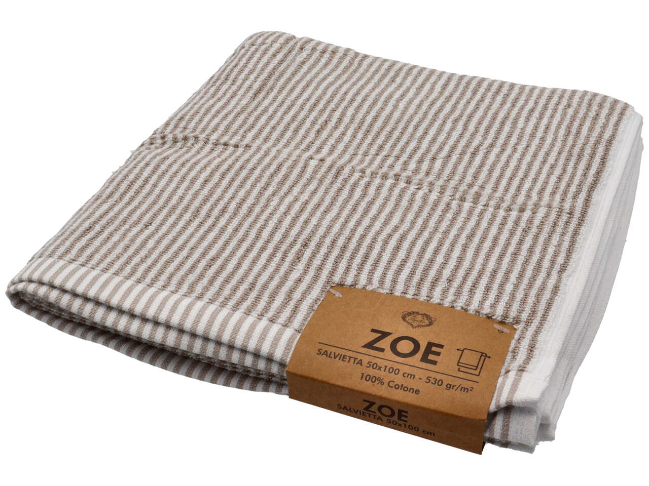 Salvietta linea Zoe 50x100cm di colore tortora