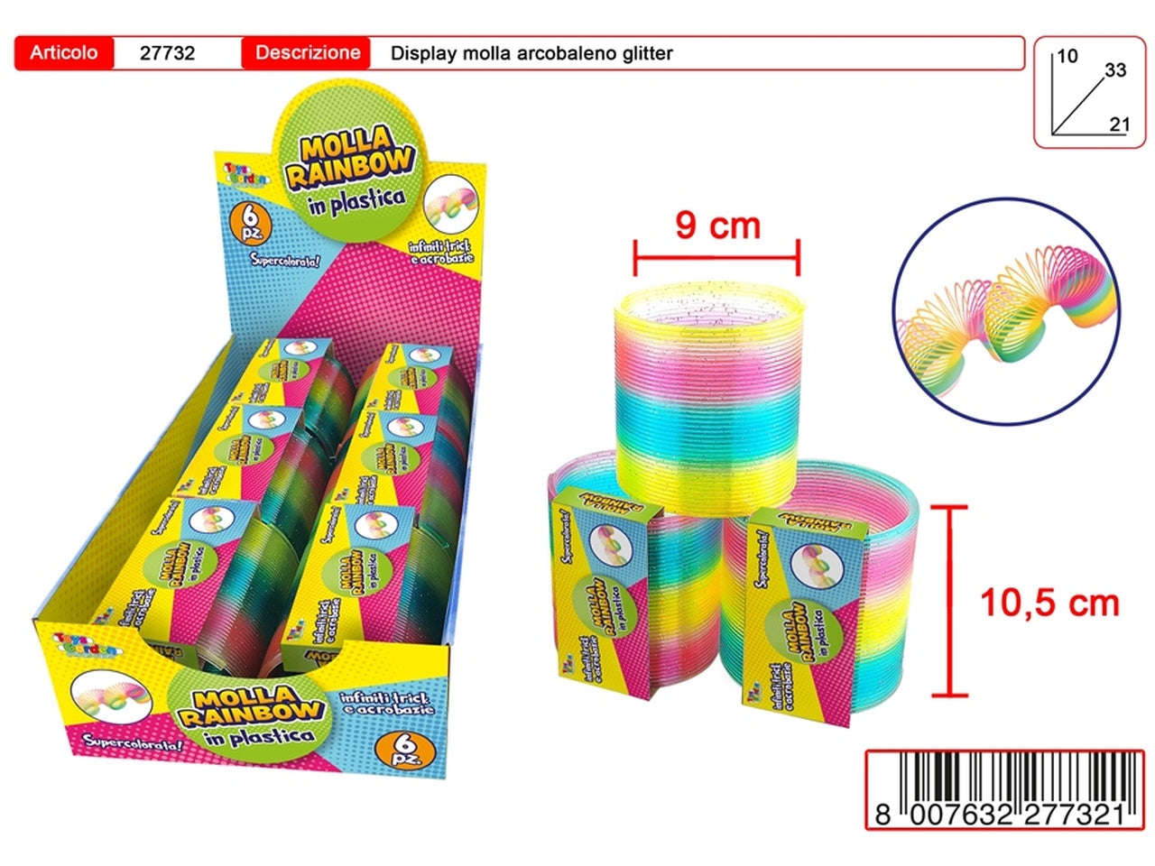 Molla arcobaleno con glitter