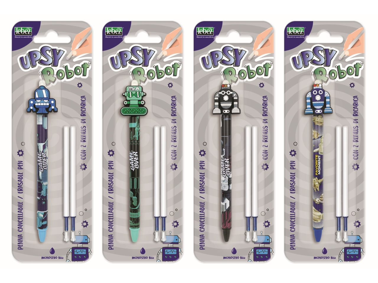 Penna cancellabile con 2 refills