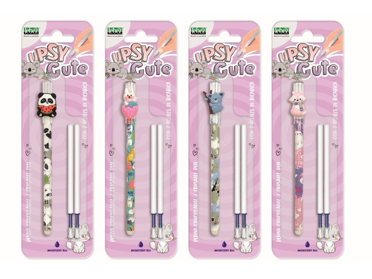Penna cancellabile con 2 refills