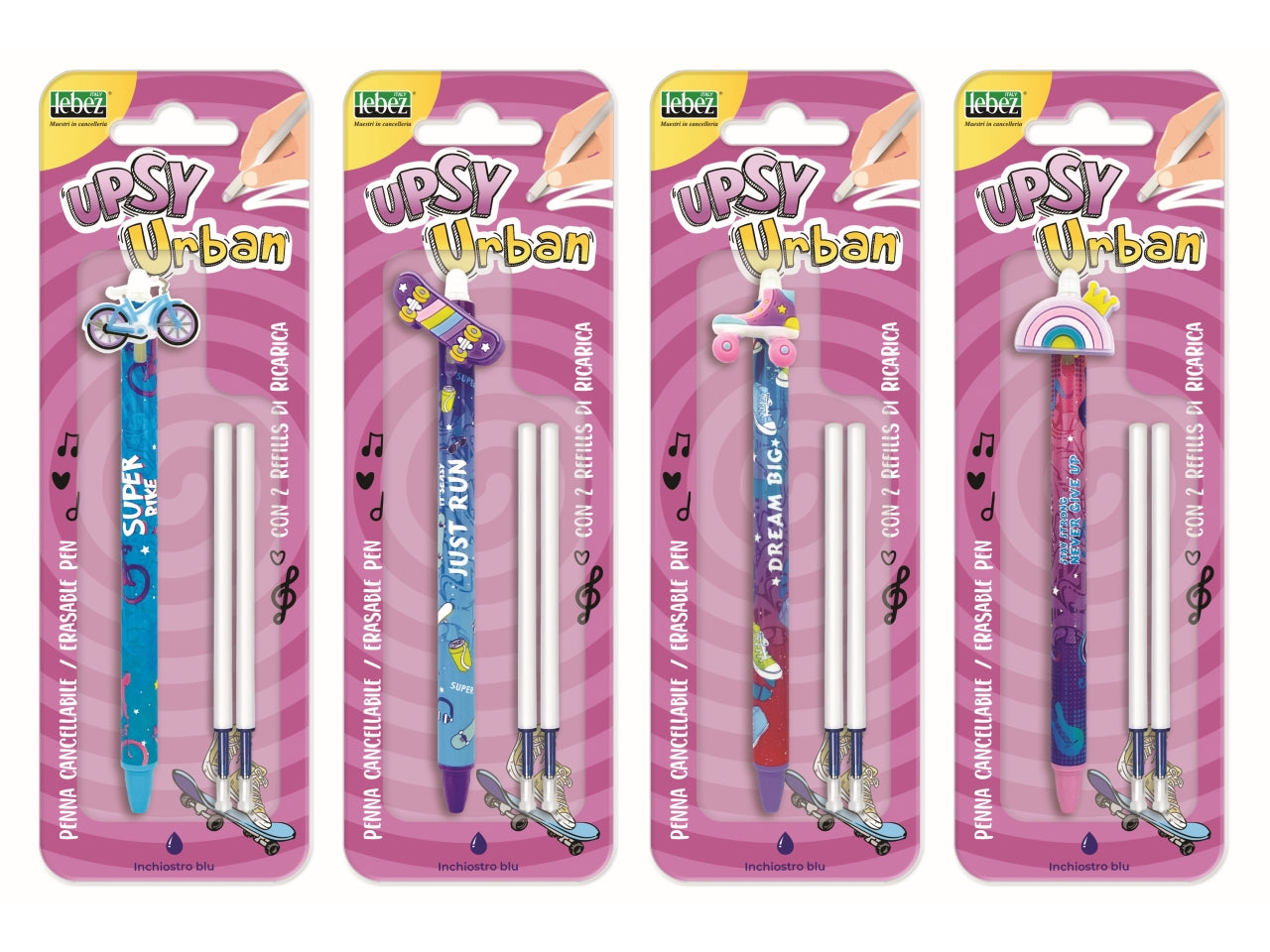 Penna cancellabile con 2 refills