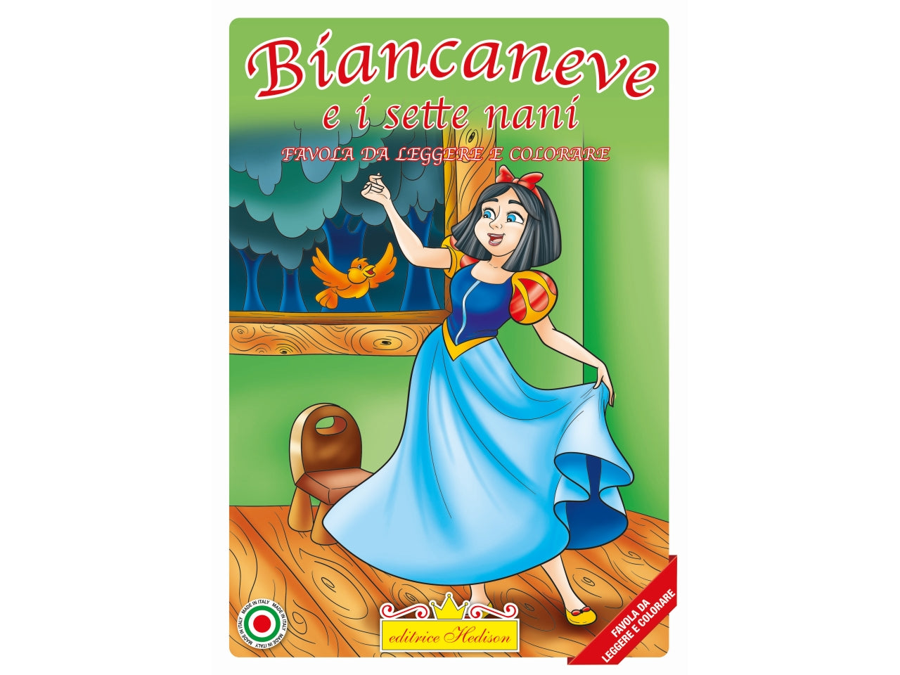 libro da leggere e colorare Biancaneve