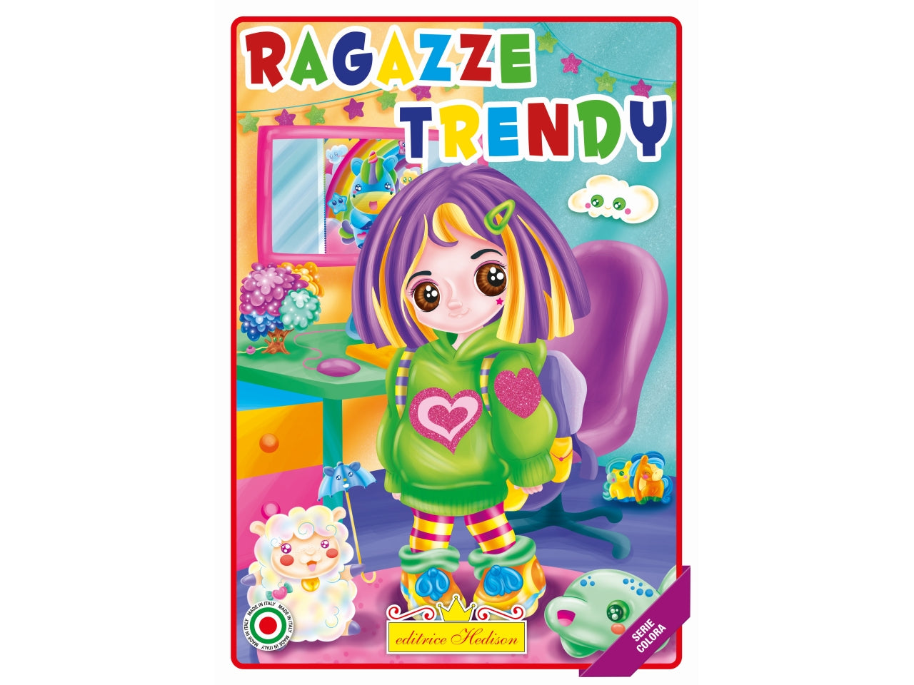 Libro da leggere e colorare ragazze trendy