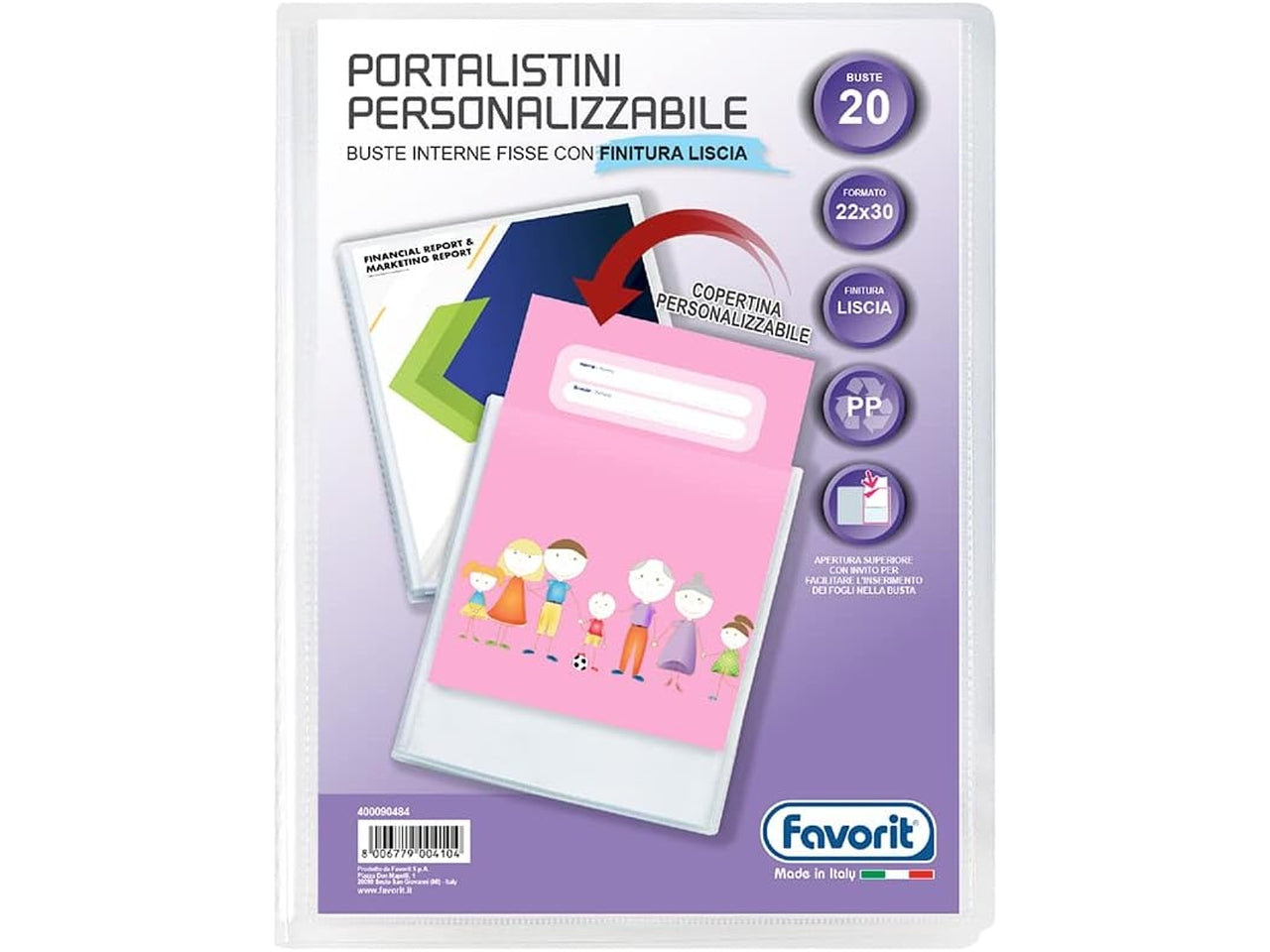 Portalistino personalizzabile 22x30cm 20 buste