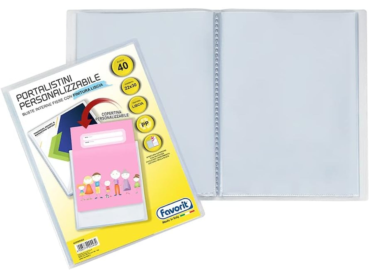 Portalistino personalizzabile 22x30cm 40 buste