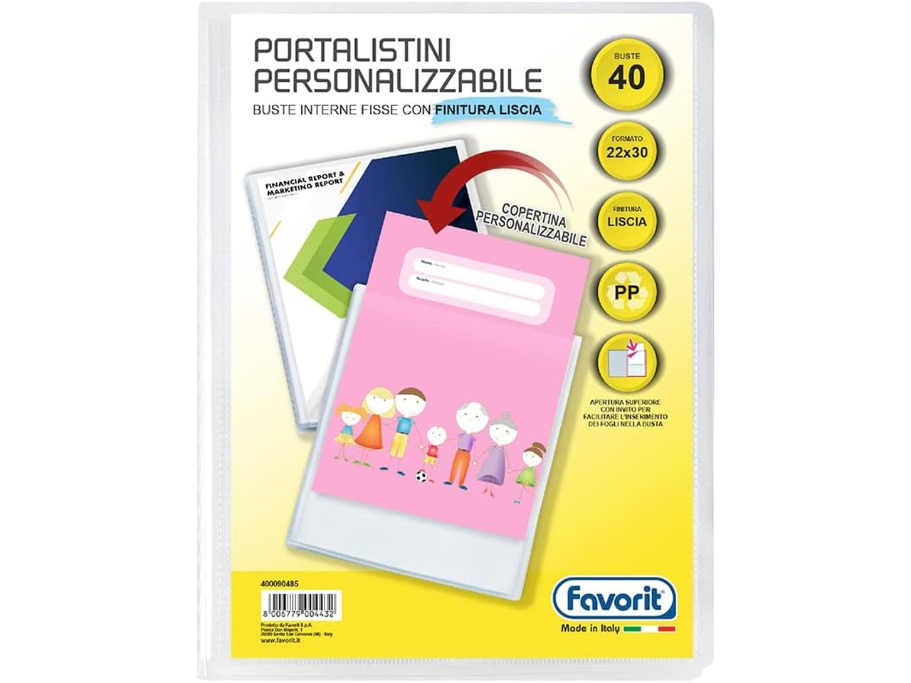 Portalistino personalizzabile 22x30cm 40 buste