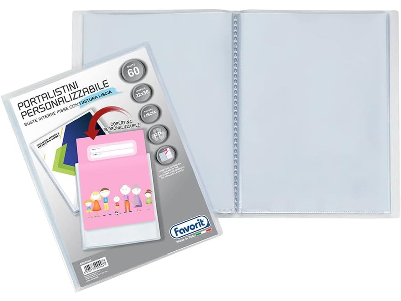 Portalistino personalizzabile 22x30cm 60 buste