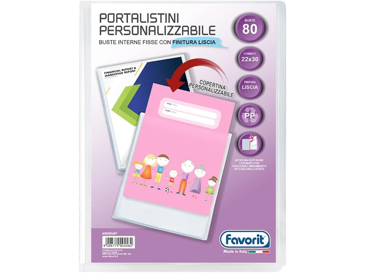 Portalistino personalizzabile 22x30cm 80 buste