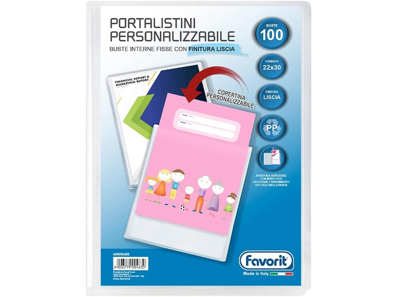 Portalistino personalizzabile 22x30cm 100 buste