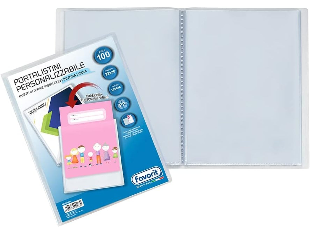 Portalistino personalizzabile 22x30cm 100 buste