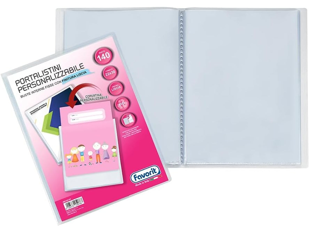 Portalistino personalizzabile 22x30cm 140 buste