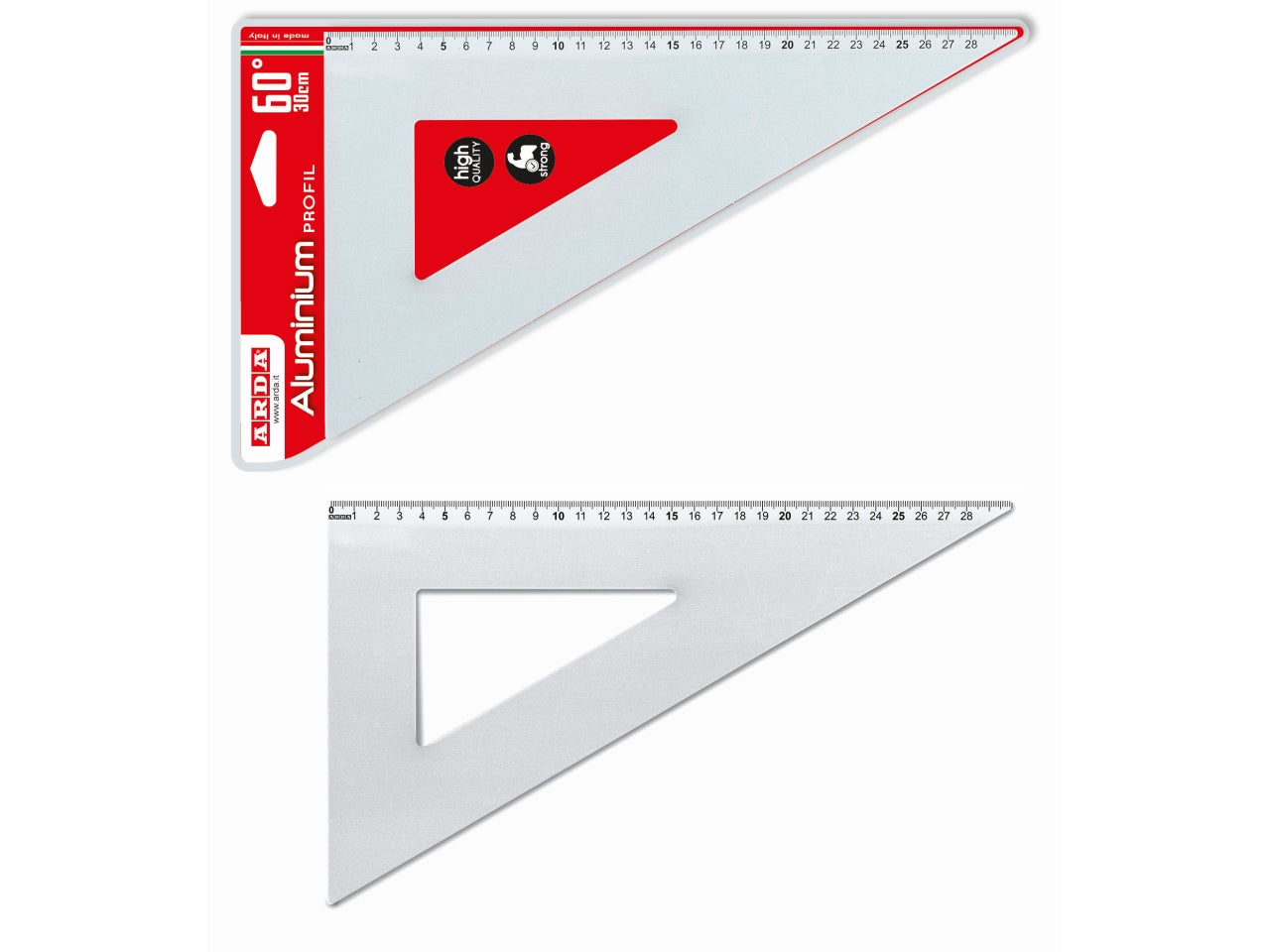 Profil squadra 60 gradi 30cm in alluminio
