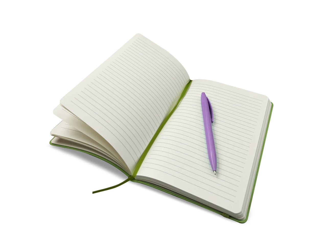 Taccuino con elastico e copertina in ecopelle 13,5x21,5cm in colori assortiti