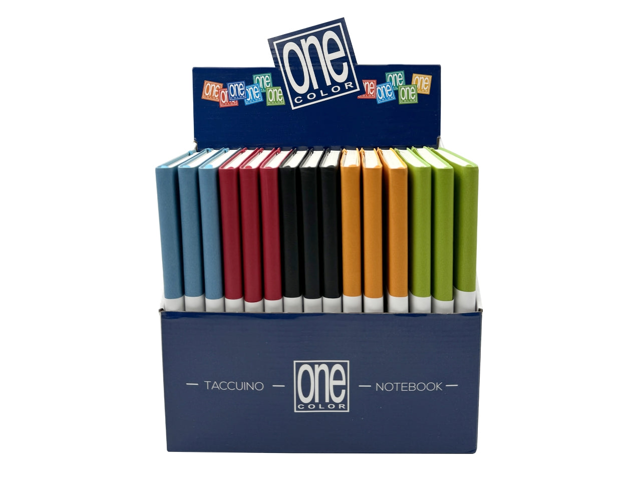 Taccuino con elastico e copertina in ecopelle 13,5x21,5cm in colori assortiti