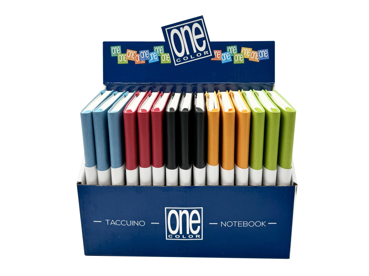 Taccuino con elastico e copertina in ecopelle 9x14cm 128 pagine in colori assortiti