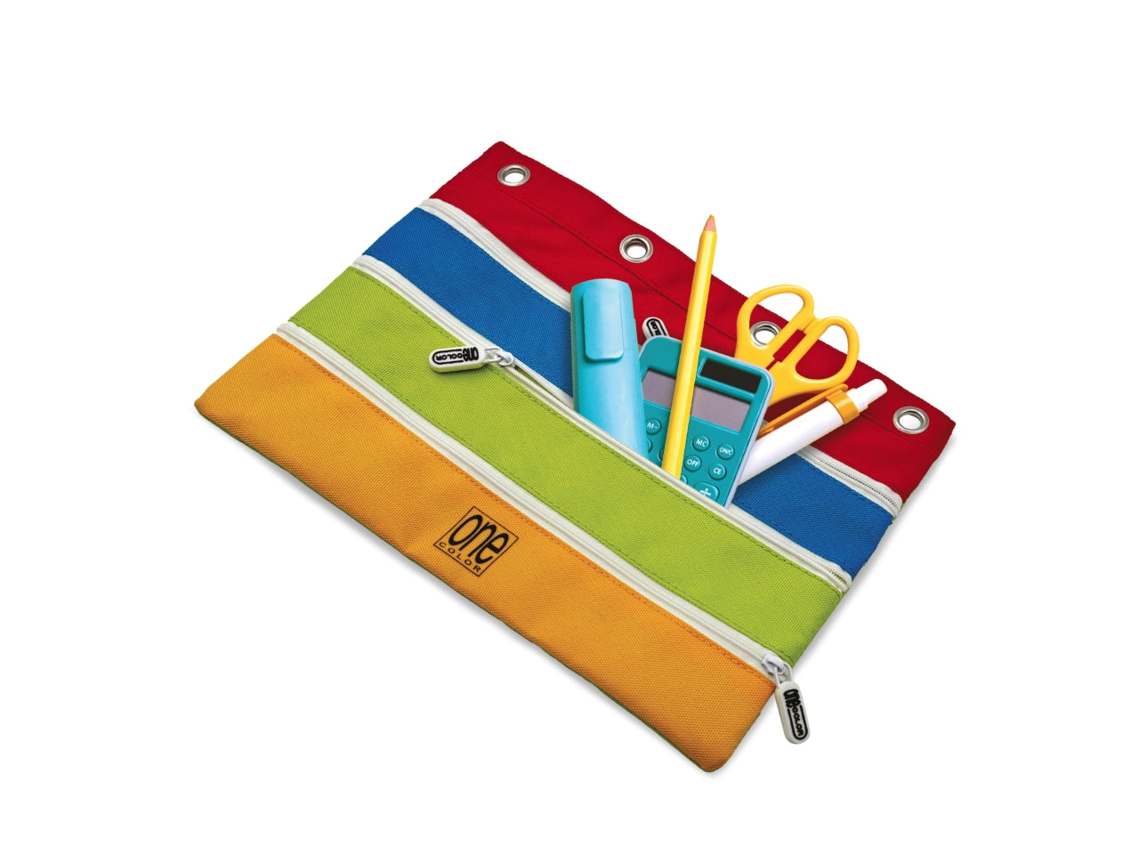 Tutto in uno astuccio 3 zip per copertine ad anelli multicolor