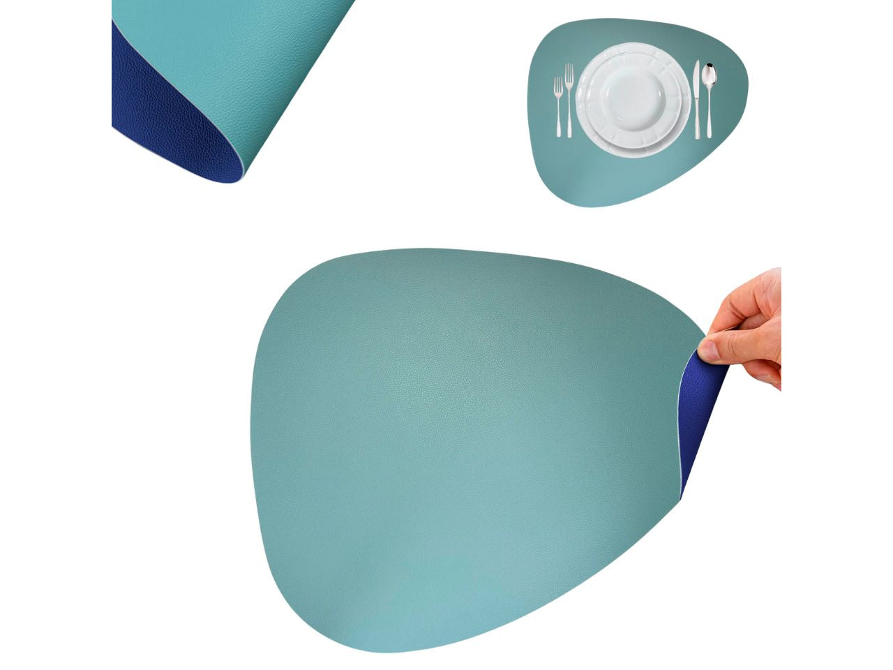 Tovaglietta sImilpelle 45x37 di colore tiffany e blu