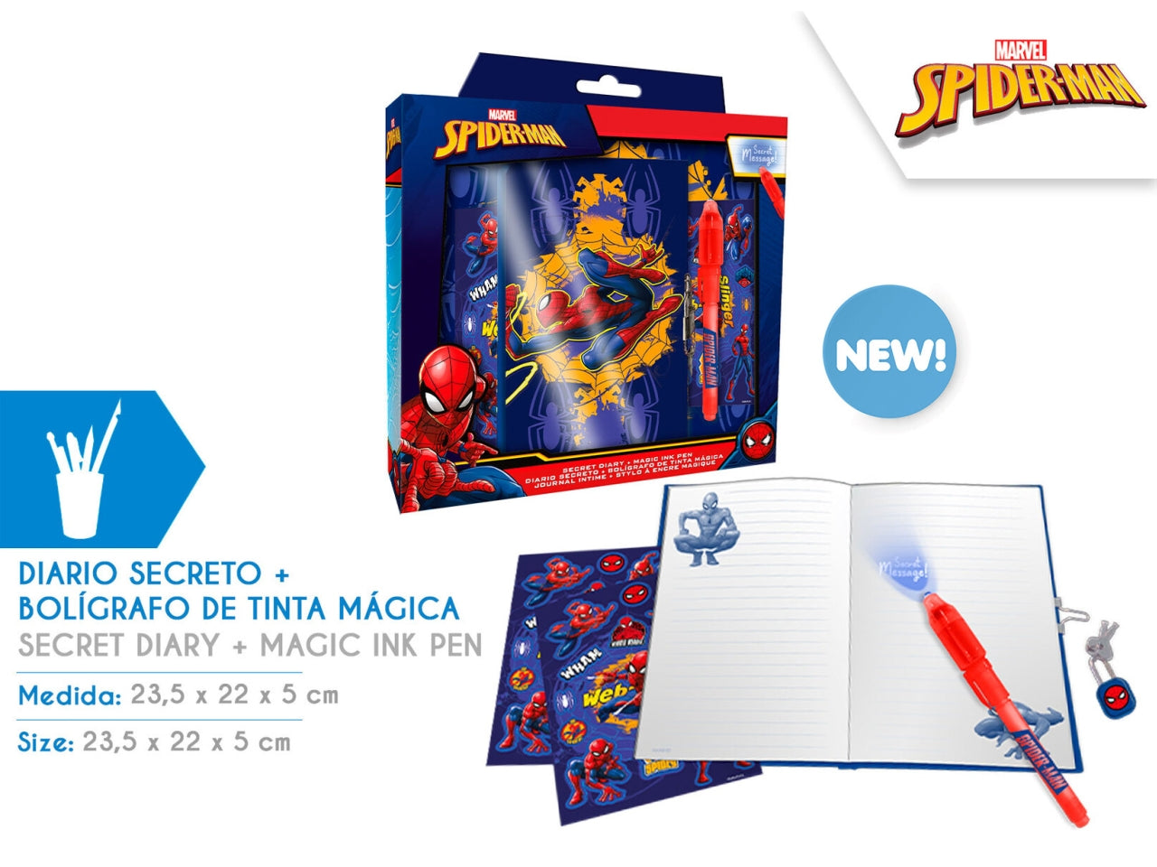Spiderman diario con penna magica