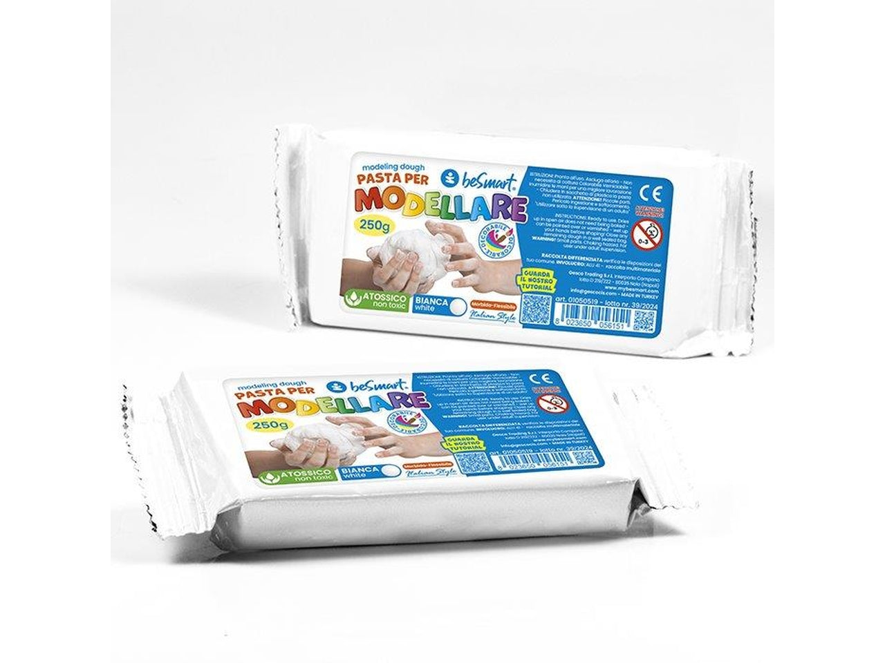 Pasta per modellare be smart bianca da 250gr